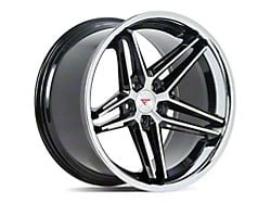 Ferrada Wheels CM1 Machine Black with Chrome Lip Wheel; 20x9; 25mm Offset (15-23 Mustang)