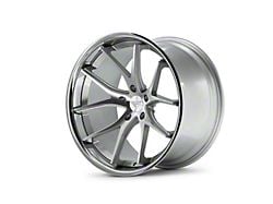 Ferrada Wheels FR2 Machine Silver with Chrome Lip Wheel; 19x9.5; 20mm Offset (15-23 Mustang GT, EcoBoost, V6)