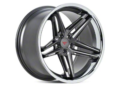 Ferrada Wheels CM1 Matte Graphite with Chrome Lip Wheel; Rear Only 20x10; 40mm Offset (16-24 Camaro, Excluding ZL1)