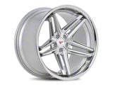 Ferrada Wheels CM1 Machine Silver with Chrome Lip Wheel; 20x10; 13mm Offset (08-23 RWD Challenger, Excluding Widebody)