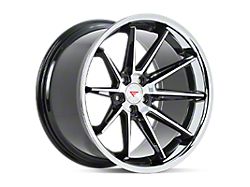 Ferrada Wheels CM2 Machine Black with Chrome Lip Wheel; Rear Only; 20x10.5; 20mm Offset (08-23 RWD Challenger, Excluding Widebody)