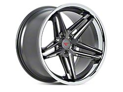 Ferrada Wheels CM1 Matte Graphite with Chrome Lip Wheel; Rear Only; 20x10.5; 20mm Offset (11-23 RWD Charger, Excluding Widebody)