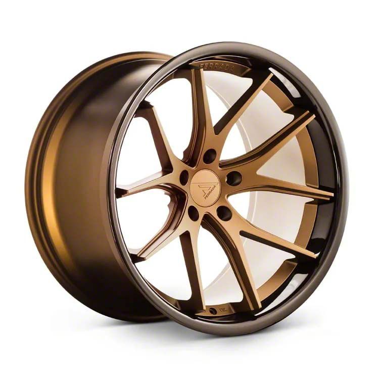 Ferrada Wheels FR2 Matte Bronze with Gloss Black Lip Wheel; Rear Only; 19x10.5; 43mm Offset (24-25 Mustang)