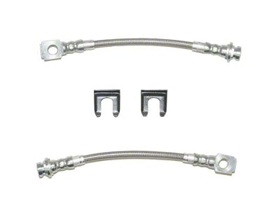 Fine Lines Braided Stainless Caliper Brake Hose Kit; Rear (93-97 Camaro)