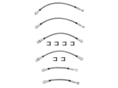 Fine Lines Braided Stainless Complete Brake Hose Kit; Front and Rear (93-97 Camaro w/ Traction Control)