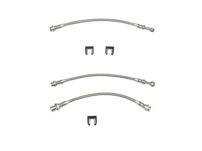 Fine Lines Braided Stainless Complete Brake Hose Kit; Front and Rear (93-97 Camaro w/ Rear Drum Brakes)