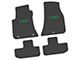 FLEXTREAD Factory Floorpan Fit Custom Vintage Scene Front and Rear Floor Mats with Green T/A Insert; Black (11-23 RWD Challenger)