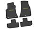FLEXTREAD Factory Floorpan Fit Custom Vintage Scene Front and Rear Floor Mats with Yellow Challenger Insert; Black (11-23 RWD Challenger)