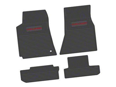 FLEXTREAD Factory Floorpan Fit Custom Vintage Scene Front and Rear Floor Mats with Red Challenger Insert; Black (08-10 Challenger)