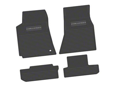 FLEXTREAD Factory Floorpan Fit Custom Vintage Scene Front and Rear Floor Mats with Silver Challenger Insert; Black (08-10 Challenger)