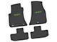 FLEXTREAD Factory Floorpan Fit Custom Vintage Scene Front and Rear Floor Mats with Lime SRT Insert; Black (11-23 RWD Challenger)