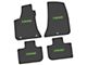 FLEXTREAD Factory Floorpan Fit Custom Vintage Scene Front and Rear Floor Mats with Lime HEMI Insert; Black (11-23 RWD Charger)