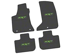 FLEXTREAD Factory Floorpan Fit Custom Vintage Scene Front and Rear Floor Mats with Lime SXT Insert; Black (11-23 AWD Charger)