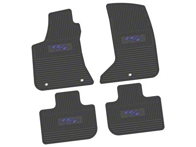 FLEXTREAD Factory Floorpan Fit Custom Vintage Scene Front and Rear Floor Mats with Purple 2015 R/T Insert; Black (11-23 AWD Charger)