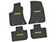 FLEXTREAD Factory Floorpan Fit Custom Vintage Scene Front and Rear Floor Mats with Yellow HEMI Insert; Black (11-23 RWD Charger)