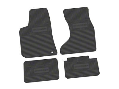 FLEXTREAD Factory Floorpan Fit Custom Vintage Scene Front and Rear Floor Mats with Charger Insert; Black (07-10 AWD Charger)