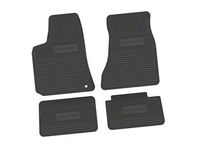 FLEXTREAD Factory Floorpan Fit Custom Vintage Scene Front and Rear Floor Mats with Dodge and Stripe Insert; Black (06-10 RWD Charger)