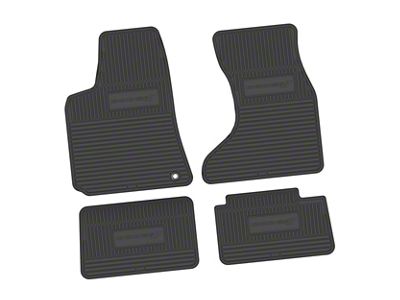 FLEXTREAD Factory Floorpan Fit Custom Vintage Scene Front and Rear Floor Mats with Dodge and Stripe Insert; Black (07-10 AWD Charger)