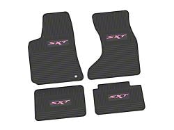 FLEXTREAD Factory Floorpan Fit Custom Vintage Scene Front and Rear Floor Mats with Pink SXT Insert; Black (07-10 AWD Charger)