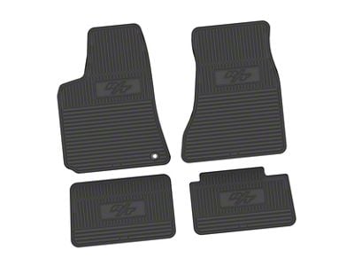 FLEXTREAD Factory Floorpan Fit Custom Vintage Scene Front and Rear Floor Mats with R/T Insert; Black (06-10 RWD Charger)