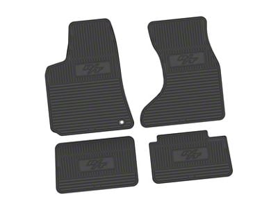 FLEXTREAD Factory Floorpan Fit Custom Vintage Scene Front and Rear Floor Mats with R/T Insert; Black (07-10 AWD Charger)