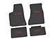 FLEXTREAD Factory Floorpan Fit Custom Vintage Scene Front and Rear Floor Mats with Red Charger Insert; Black (06-10 RWD Charger)