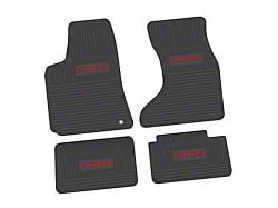 FLEXTREAD Factory Floorpan Fit Custom Vintage Scene Front and Rear Floor Mats with Red Charger Insert; Black (07-10 AWD Charger)