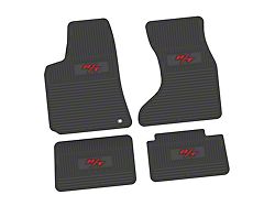 FLEXTREAD Factory Floorpan Fit Custom Vintage Scene Front and Rear Floor Mats with Red R/T Insert; Black (07-10 AWD Charger)