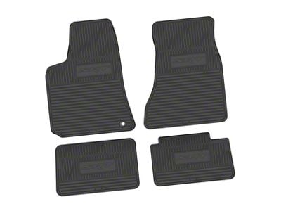 FLEXTREAD Factory Floorpan Fit Custom Vintage Scene Front and Rear Floor Mats with SRT Insert; Black (06-10 RWD Charger)