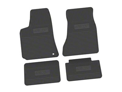 FLEXTREAD Factory Floorpan Fit Custom Vintage Scene Front and Rear Floor Mats with SXT Insert; Black (06-10 RWD Charger)