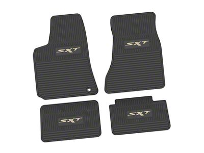 FLEXTREAD Factory Floorpan Fit Custom Vintage Scene Front and Rear Floor Mats with Tan SXT Insert; Black (06-10 RWD Charger)