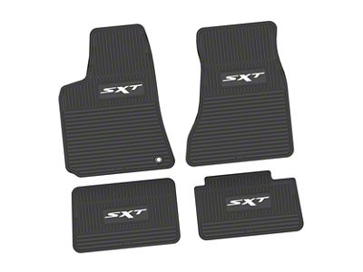 FLEXTREAD Factory Floorpan Fit Custom Vintage Scene Front and Rear Floor Mats with White SXT Insert; Black (06-10 RWD Charger)