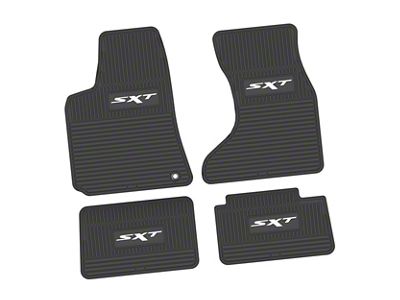 FLEXTREAD Factory Floorpan Fit Custom Vintage Scene Front and Rear Floor Mats with White SXT Insert; Black (07-10 AWD Charger)