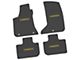 FLEXTREAD Factory Floorpan Fit Custom Vintage Scene Front and Rear Floor Mats with Yellow Charger Insert; Black (11-23 AWD Charger)