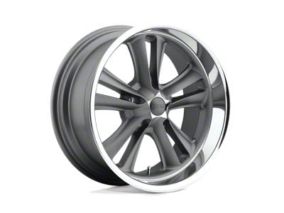 Foose Knuckle Matte Gunmetal Machined Wheel; 17x8 (05-09 Mustang GT, V6)