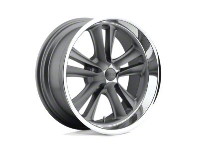 Foose Knuckle Matte Gunmetal Machined Wheel; 17x8 (10-14 Mustang GT w/o Performance Pack, V6)