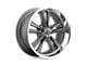 Foose Knuckle Matte Gunmetal Machined Wheel; 17x8; 1mm Offset (10-14 Mustang GT w/o Performance Pack, V6)