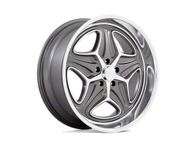 Foose Merlot Anthracite Machined Wheel; Rear Only; 22x10.5 (93-02 Camaro)