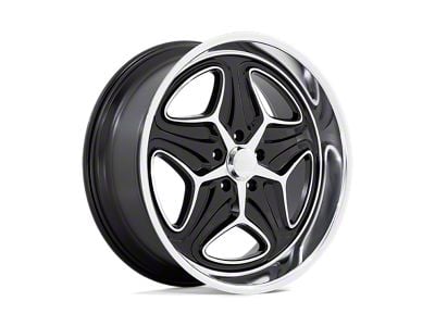 Foose Merlot Gloss Black Machined Wheel; Rear Only; 22x10.5; 6mm Offset (93-02 Camaro)