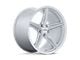 Foose CF8 Gloss Silver Wheel; 19x9.5; 17mm Offset (16-24 Camaro, Excluding SS w/ 6-Piston Front Calipers & ZL1)