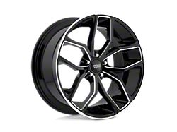 Foose Outcast Gloss Black Milled Wheel; Rear Only; 20x10; 40mm Offset (24-25 Mustang)