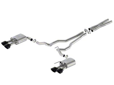 Ford Performance Sport Active Cat-Back Exhaust with Black Chrome Tips and Dark Horse Quad Tip Rear Valance (24-25 Mustang GT w/ Active Exhaust)