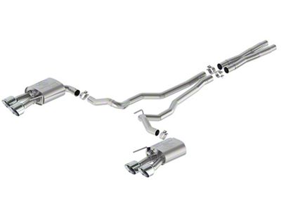 Ford Performance Sport Active Cat-Back Exhaust with Chrome Tips and Dark Horse Quad Tip Rear Valance (24-25 Mustang GT w/ Active Exhaust)