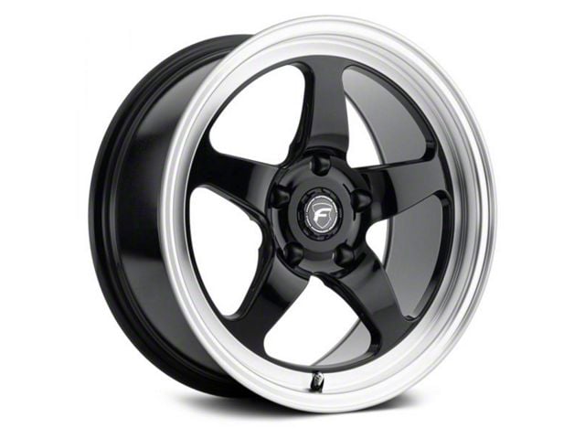 Forgestar D5 Drag Gloss Black Machined Wheel; Rear Only; 18x10 (06-13 Corvette C6 Z06)