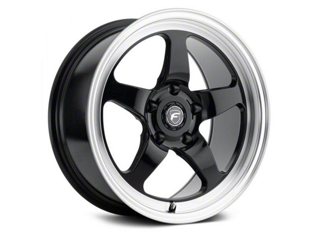 Forgestar D5 Drag Gloss Black Machined Wheel; Front Only; 17x5 (05-13 Corvette C6)