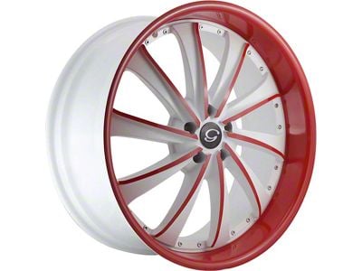 G-Line Alloys G0016 Gloss White with Red Face Wheel; 20x8.5 (06-10 RWD Charger)