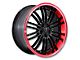 G-Line Alloys W820 Gloss Black with Red Line Wheel; 18x8 (21-24 Mustang Mach-E, Excluding GT)