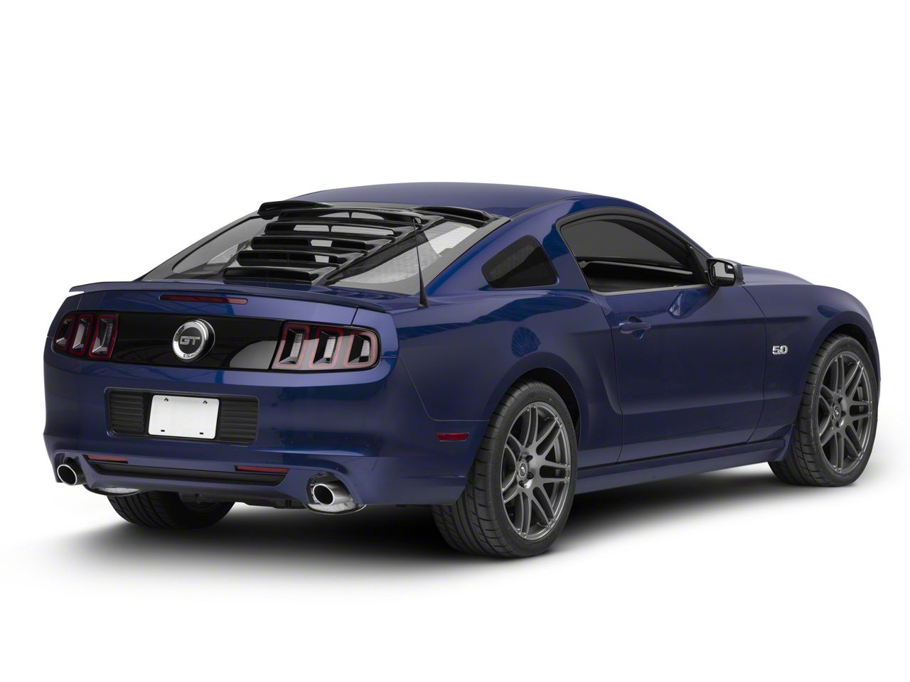 Mustang Tekno 1 Rear Window Louvers; Gloss Black (05-14 Mustang Coupe ...