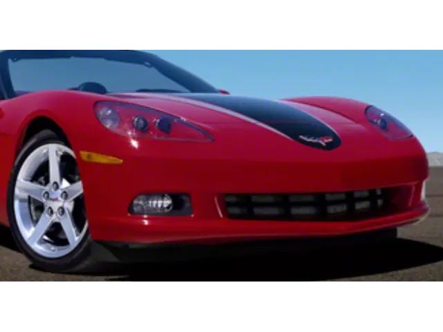 GM Hood Racing Stripe Decal; Black with Silver Accent (05-13 Corvette C6 Coupe)