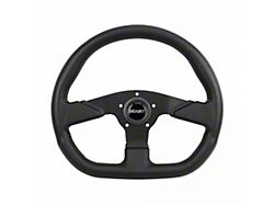 Performance Racing Steering Wheel; 13-3/4-Inch; Black (Universal; Some Adaptation May Be Required)